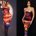 House Of CB ‘Mitzi’ satin corset midi dress NWOT size M Photo 4