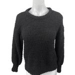 Bobeau Women's Black Long Sleeve Popcorn Knit Crewneck Sweater Top Size XS Photo 0