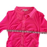 Good American Knockout Pink Sheer Ruched Long Sleeve Mini Dress Size 2 / Medium Photo 4
