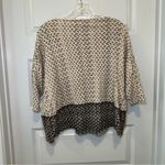 Anthropologie Moth Tan/Grey Print Knit Cropped 3/4 Sleeve Sweater Top size S Photo 9