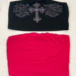 Romwe Set of 2 Bandeau Tube Tops - Size: Medium Photo 0