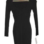 Abercrombie & Fitch Womens Black Ribbed Long Sleeve Midi Dress Size XS Petite Photo 0