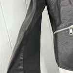 Baccini  Black Leather Jacket with Shearling Collar Photo 5