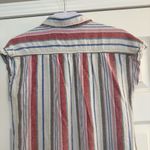 Old Navy  Shirt Dress Sz LG Linen Blend Striped Casual Lightweight Office Work Photo 4