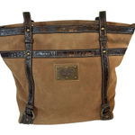 Franco Sarto BROWN SUEDE/LEATHER PURSE WITH INSIDE SMARTLYTE 12.5”X15” PREOWNED Photo 0