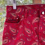 Ralph Lauren Lauren Women's Vintage Red Paisley Pants Cropped Size 8 Photo 5