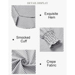 NEW Shirred Cuffed Striped Boyfriend Shirt Button down Long Sleeve Oversized L Blue Size L Photo 1