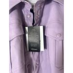 NVLT Lilac Purple Faux Leather Shirt Jacket with Belt Size SMALL Women's Photo 4