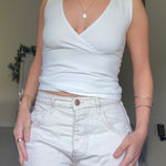 Brandy Melville V-Neck Top White Photo 0