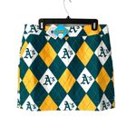 Loudmouth Oakland A’s Argyle NWTs Mini Skirt Skort size 10 MLB Golf Green Yellow Photo 1