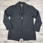 INIS CRAFTS Long Cardigan Sweater Charcoal Gray Merino Wool Irish Fisherman Sz M Size M Photo 0