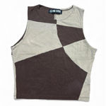 The Kript  Brown & Beige Color Block Tank Top Size Small Photo 0
