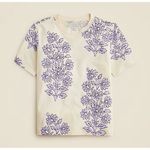 J.Crew NWT Broken-in Jersey T-shirt Blooming Lilac Block Print Photo 0