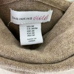 Shrinking Violet Tan Long Sleeve Cowl Neck Lightweight Tight Knit Sweater Size M Photo 3