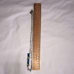 Chico's  Blue Striped Bar Necklace Silver Tone Photo 4