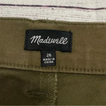 Madewell Cargo Twill Chino High Rise Raw Hem Shorts Olive Green Summer Size 26 Photo 5