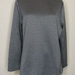 Chico's  Zenergy Size 2 12/14 Black Gray Textured Knit Mock Neck Shirt Photo 0