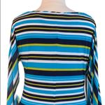 Calvin Klein  Women's Shift Dress Boat Neck Blue Black Stripe Jersey Knit Size 14 Photo 7