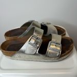 Birkenstock  Arizona Silver Leather Photo 3