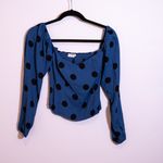 Reformation Marjorie Sweetheart Neck Crepe Smocked Back Long Sleeve Porto Blouse Photo 0