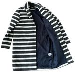 Maje Goelette Charcoal & Off White Striped Woven Coat size small Photo 5