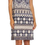 R & M Richards Petite Short Mother Of The Bride Puff Print Boho Dress NWT Size 14 Photo 0