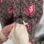 Handmade Vintage  Rose Floral Skirt w/ Ruffle Hem Approx Women's Size XS / 24" W Photo 4