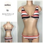 Seafolly New. Milea by  stripe bikini. Medium. Retails $169 Photo 1