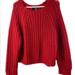 Kut From The Kloth  Valerie Medium Red Chunky Oversized Knit Holiday Sweater Photo 0