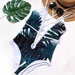 VIRAL TIKTOK Palm Leaf One Piece White Photo 3