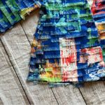 ALI MILES Lightweight Jacket Fringe Colorful Blue Green Pink Size Petite Small Photo 2