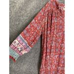 Natural Life  Boho Maxi Dress L Red Floral Patchwork‎ Cuff Festival Style Photo 5