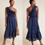 Velvet Tees Anthropologie Velvet by Graham & Spencer One-Shoulder Lace Midi Dress Small blue Photo 3