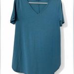 Zenana  Women’s Teal V-Neck Short Sleeve Top Size Large Photo 0