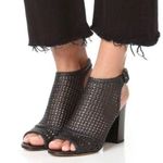 Sam Edelman  Evie  Women's Black  Leather  Woven Caged Heels Shoes Size 8.5 Photo 0