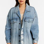 One Teaspoon Premium Distressed Oversized Denim Jacket Small Photo 0