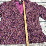 Angie  Floral Print Cotton 3/4‎ Sleeve Button Front Blazer Jacket - [Size Medium] Photo 2
