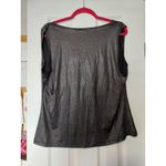 Shimmery Metallic Draped Cowl Neck Sleeveless Top XL Polyester & Spandex Silver Photo 2