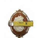 Vintage Cameo Brooch Classic Elegance with a Twist Brown Photo 4