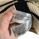 ZARA NWOT Collared Ribbed Striped Button Sweater in Ivory/Black Size M Photo 2