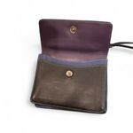 MYWALIT Black Navy Leather Crossbody Wallet Organizer Rainbow Card Slots Photo 5