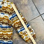 Figueroa & Flower Tie Dye Leopard Blue Gold Boho Blouse Medium Brown Photo 3