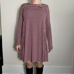 Old Navy  Red White Striped Longsleeve Mini Dress Size Medium Photo 1