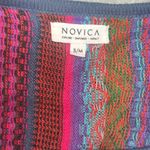 NOVICA Artisan Handmade Kimono Sleeve Sweater Alpaca Wool Blend from Peru S/M Blue Size M Photo 5
