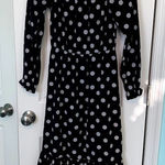 Boohoo  Black Polka Dot Off Shoulder Dress Women's Size‎ 6 Photo 0