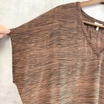 Joie  Womens Silk Blouse Top Medium Abstract Stripe Dolman Contemporary Minimal Photo 2