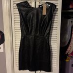 DO+BE  black leather dress with shoulder pads Photo 1