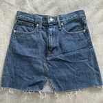 Madewell  denim skirt distressed raw hem rigid denim Aline size 25 Photo 0