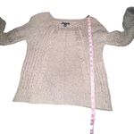 American Eagle Sweater Women Small Tan Cable Open Knit Back Long Sleeve Pullover Photo 4
