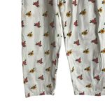 Farm Rio Mixed Flowers Embroidered White Tie Waist Straight Pants Size XS Photo 6